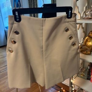 Zara tan button shorts